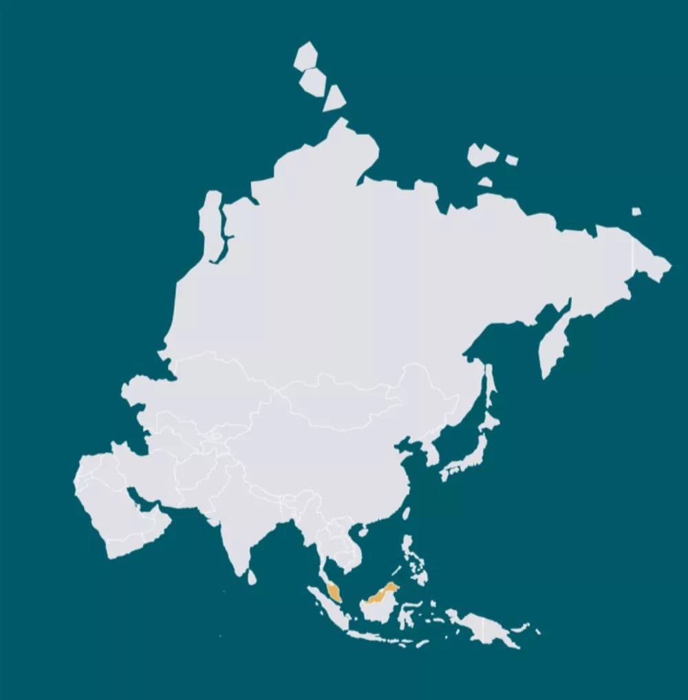Map of Malaysia - Borneo